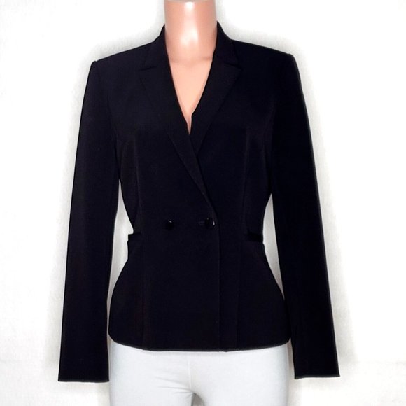Tahari Jackets & Blazers - Tahari ASL Black Blazer Suit Jacket Double Breasted Pockets Career